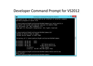 Developer	
  Command	
  Prompt	
  for	
  VS2012	
  
 