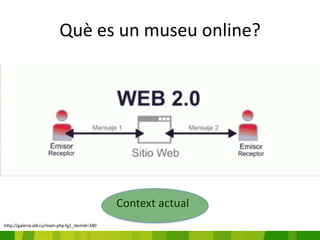 Què es un museu online?




                                               Context actual
http://galeria.sld.cu/main.php?g2_itemId=340
 