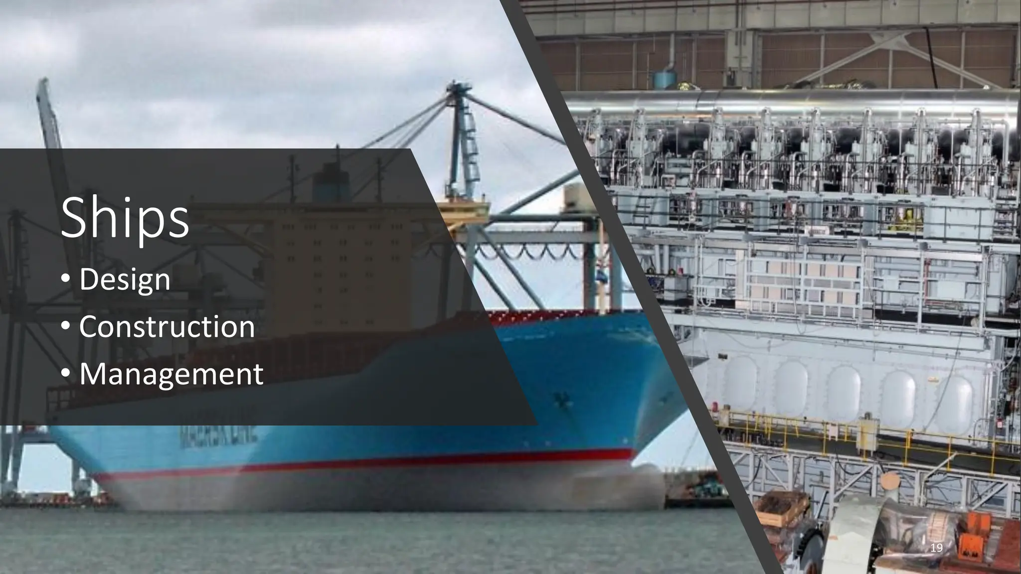Ships
• Design
• Construction
• Management
19
 