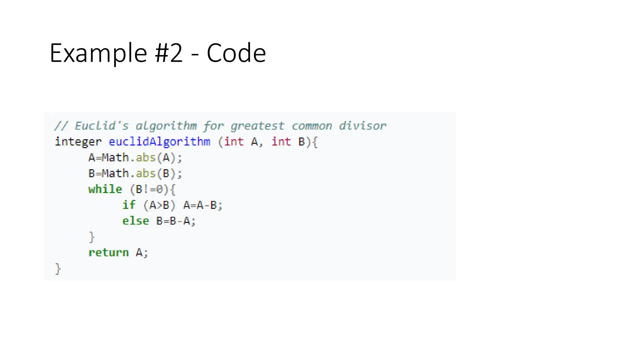 Example #2 - Code
 