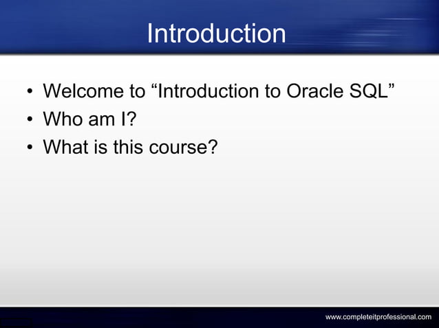 Oracle - Introduction | PPT