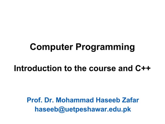 01 introduction to cpp | PPT