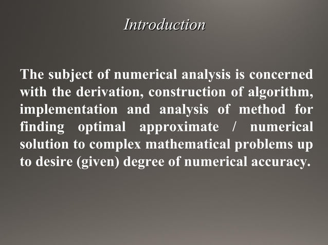 introduction to Numerical Analysis | PPT | Physics | Science