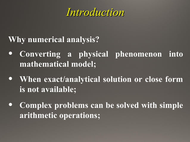 introduction to Numerical Analysis | PPT | Physics | Science image.