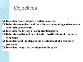 Objectives
 