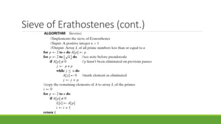 Sieve of Erathostenes (cont.)
 