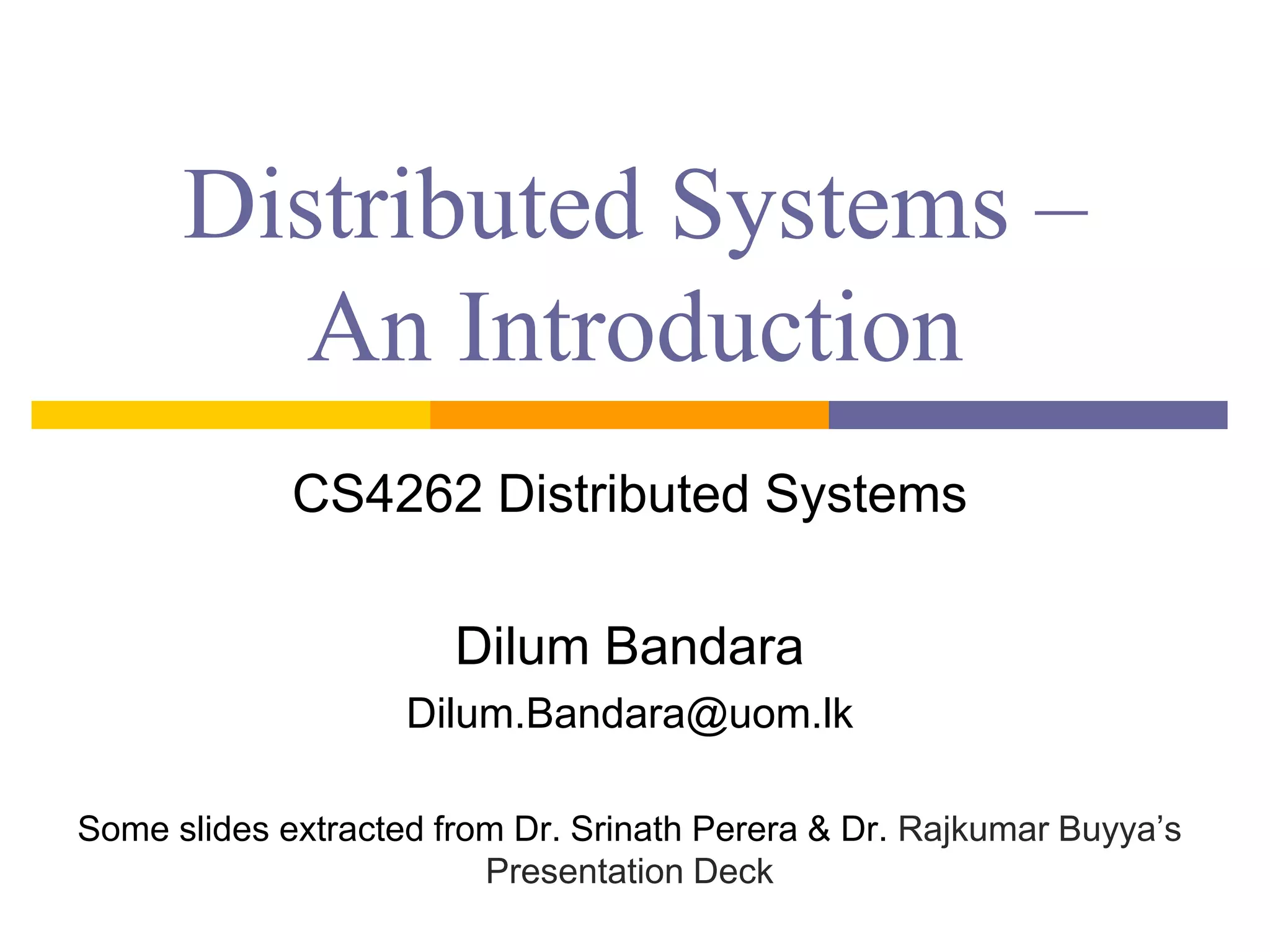 01 - Introduction to Distributed Systems | PPTX