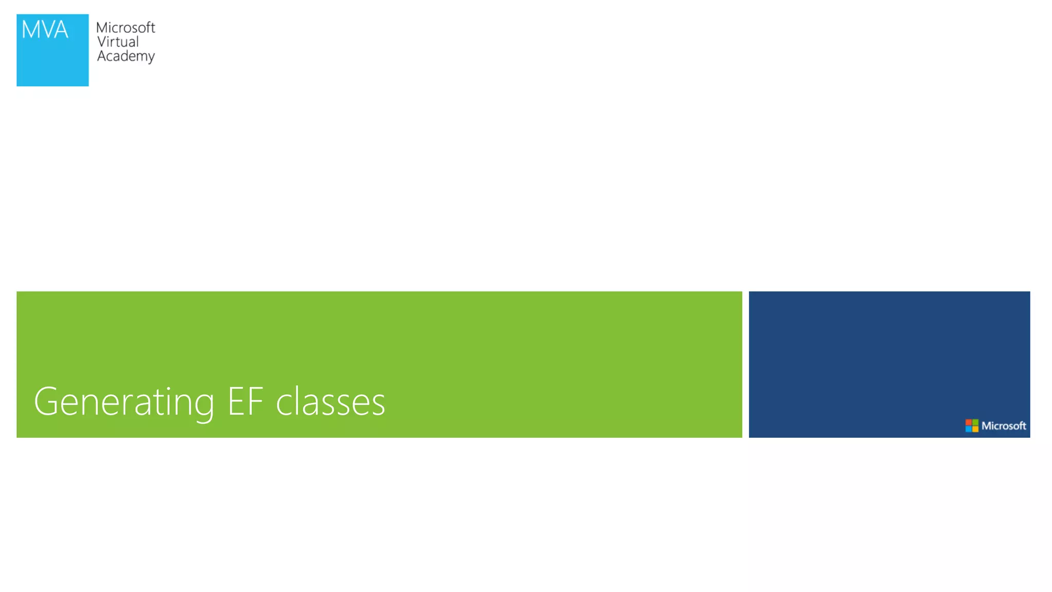 Generating EF classes
 