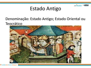 Estado Antigo
Denominação: Estado Antigo; Estado Oriental ou
Teocrático

20

 