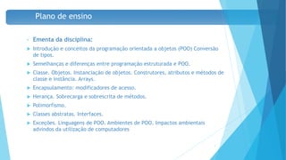 PPT - Programação Orientada à Objetos PowerPoint Presentation, free  download - ID:2008144