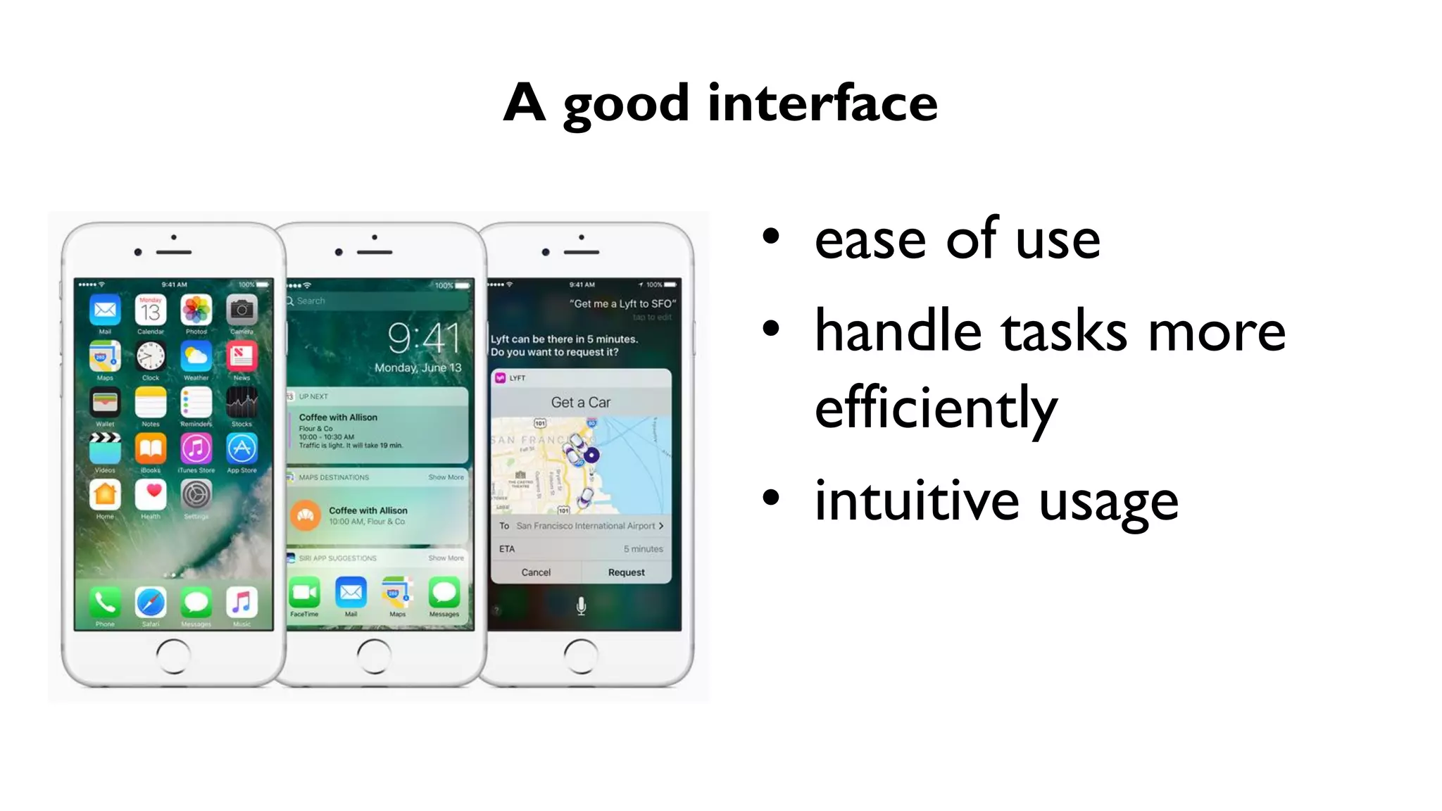 A good interface
• ease of use
• handle tasks more
efficiently
• intuitive usage
 