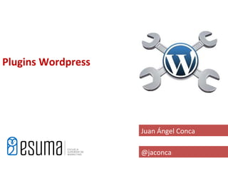 Plugins Wordpress




                    Juan Ángel Conca

                    @jaconca
 