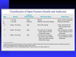 Anderson Classification ortho 01 management of open fracture-update by kk 31052010 | PPT