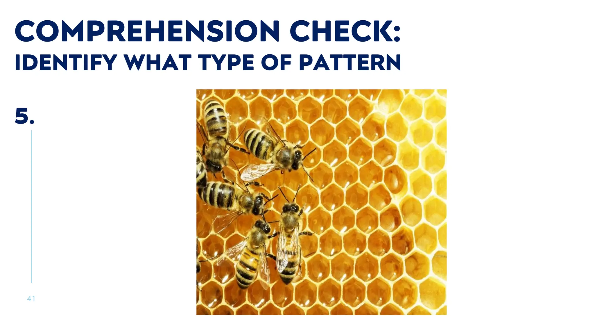 4 1
COMPREHENSION CHECK:
IDENTIFY WHAT TYPE OF PATTERN
5.
 