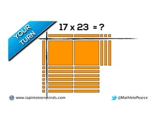 @MathletePearcewww.tapintoteenminds.com
17 x 23 = ?
 