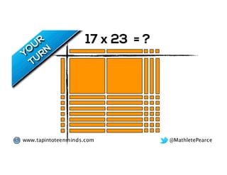 @MathletePearcewww.tapintoteenminds.com
17 x 23 = ?
 