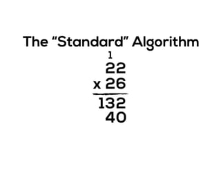 2
2x
2
6
1
04
213
The “Standard” Algorithm
 