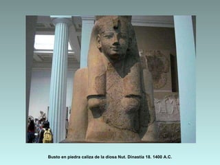 Busto en piedra caliza de la diosa Nut. Dinastía 18. 1400 A.C. 