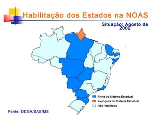 Habilitação dos Estados na NOAS
Situação: Agosto de
2002

Fonte: DDGA/SAS/MS

 