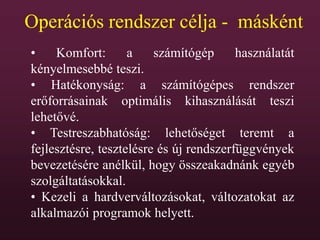 01 operacios rendszer celja es fogalma | PPT