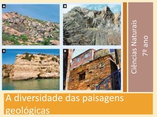 A diversidade das paisagens 
geológicas 
Ciências Naturais 
7º ano 
 