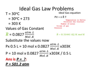 Ideal Gas Law Problems
 