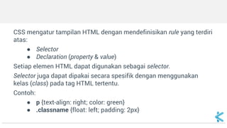 Pemrograman Web - Pengenalan CSS | PPT