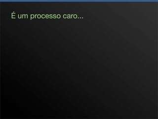 NÃO é um processo caro
Origina-se nos dados da pesquisa;

Limitar um número pequeno de perﬁs;

Delimitar tempo equivalente entre pesquisa e análise:


            Pesquisa      x     Análise
                 t                  t
 