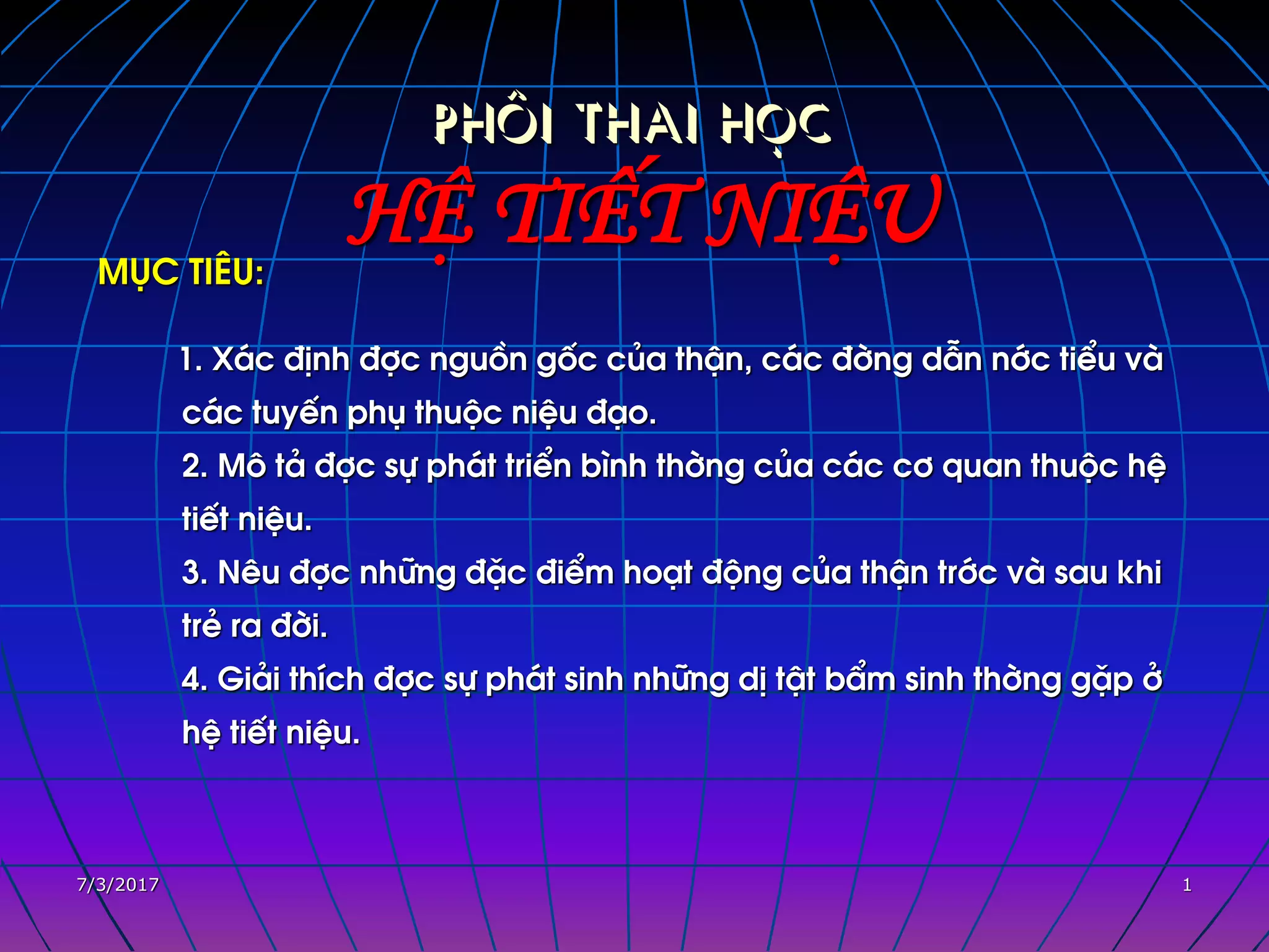 PHÔI THAI HỌC HỆ TIẾT NIỆU | PDF