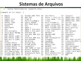 Sistemas de Arquivos
 
