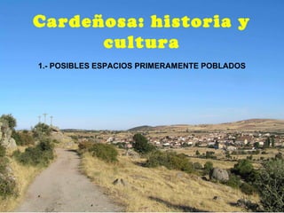 Cardeñosa: historia y
cultura
1.- POSIBLES ESPACIOS PRIMERAMENTE POBLADOS
 