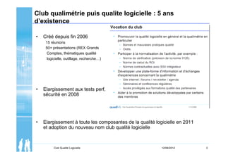 20120612 01 - Présentation d'ouverture du Club Qualité Logicielle