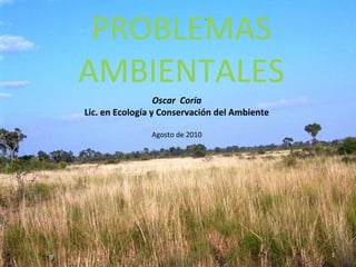 Oscar  Coria Lic. en Ecología y Conservación del Ambiente Agosto de 2010 PROBLEMAS AMBIENTALES 