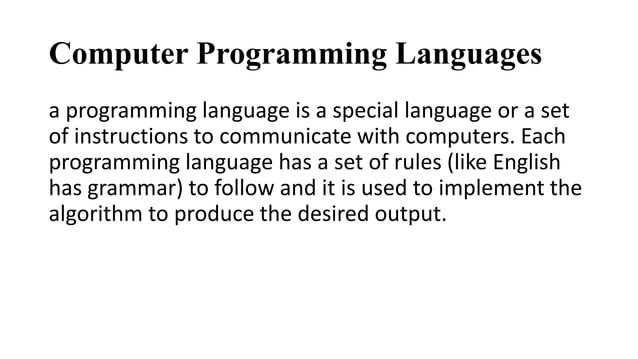 01-PROGRAMMING introA of the class name. Pptx | PPT