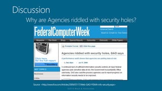 Why are Agencies riddled with security holes?
 