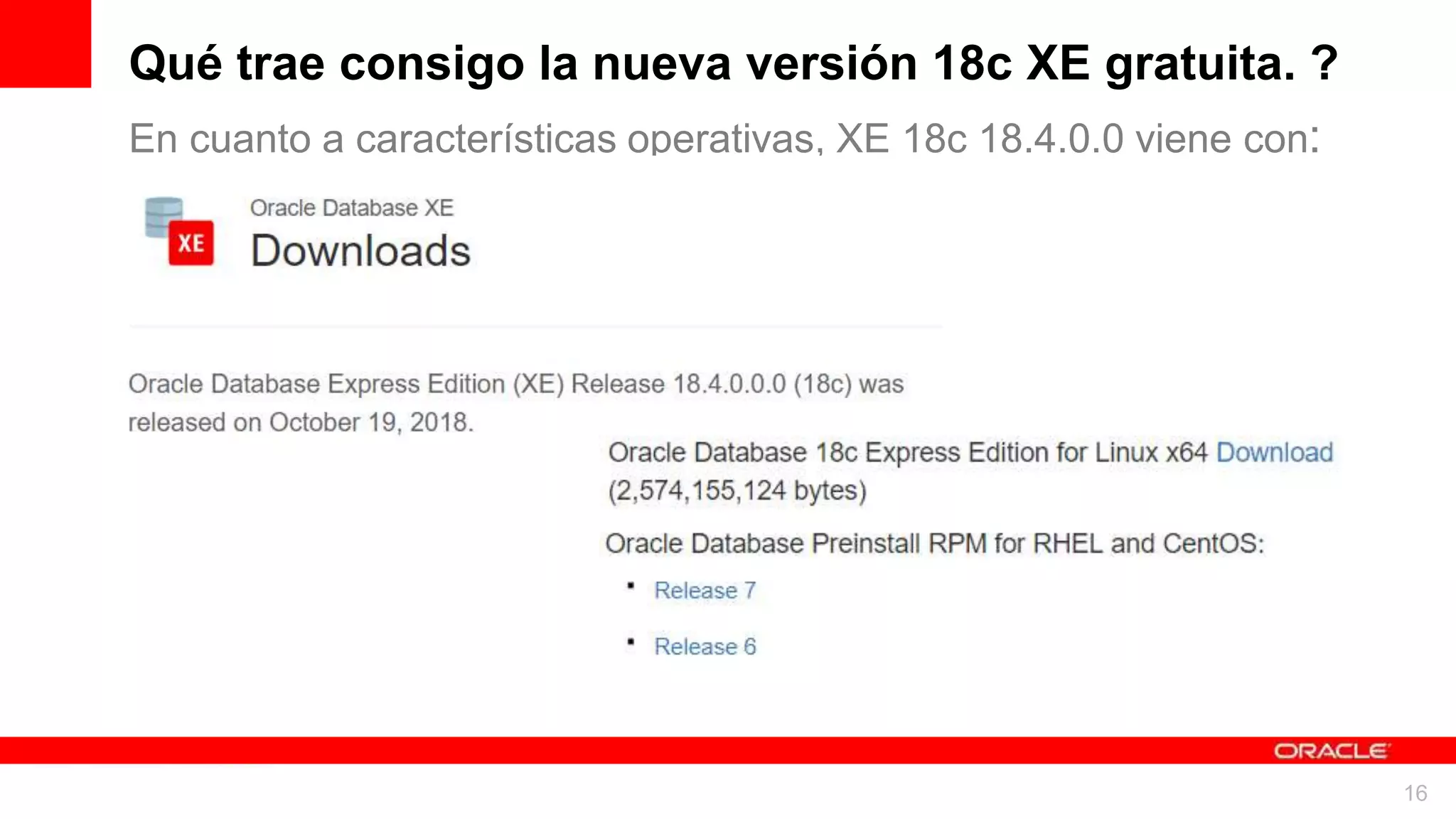 Oracle Database XE 18c | PPTX | Databases | Computer Software and ...