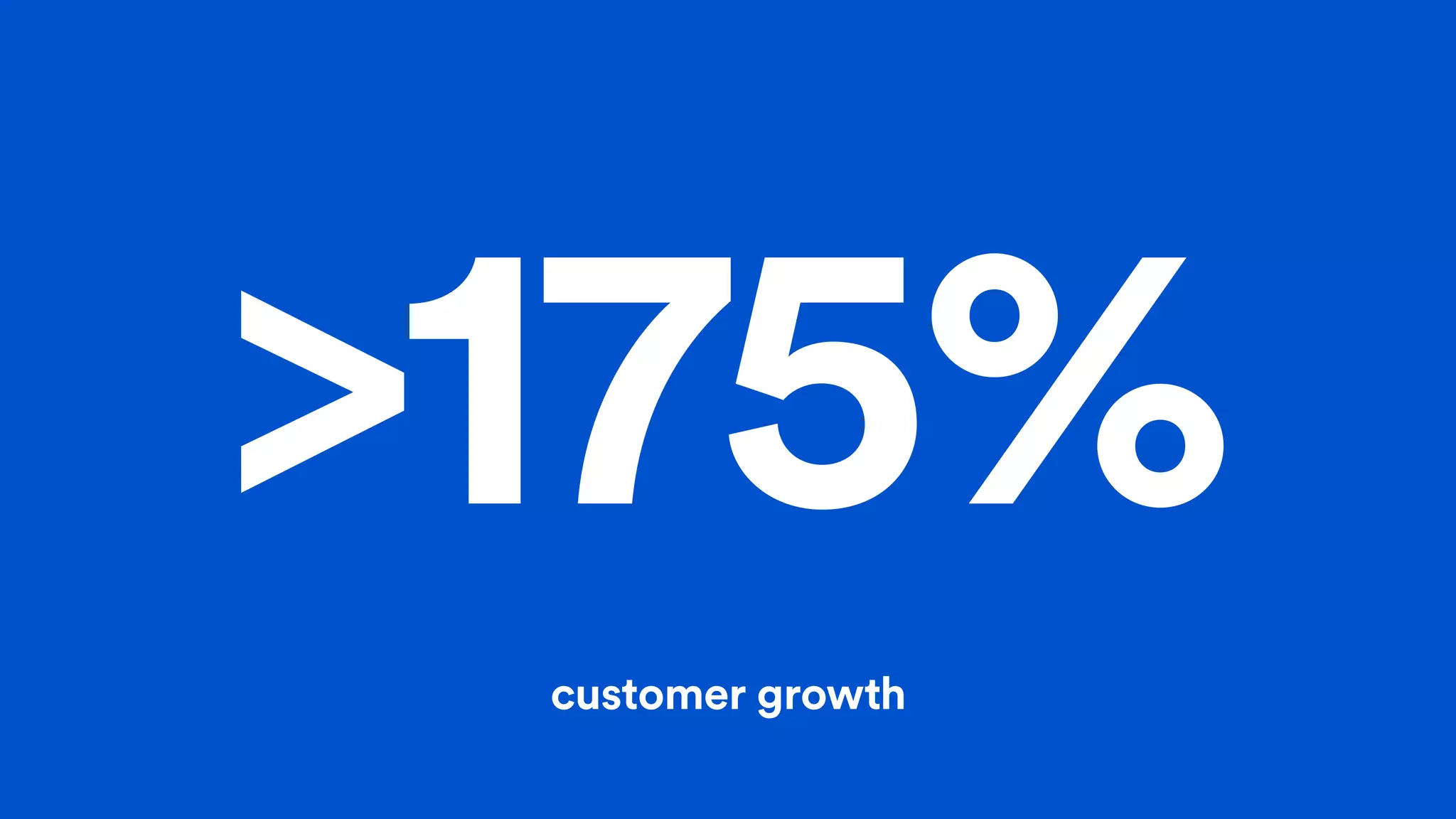 >175%
customer growth
 