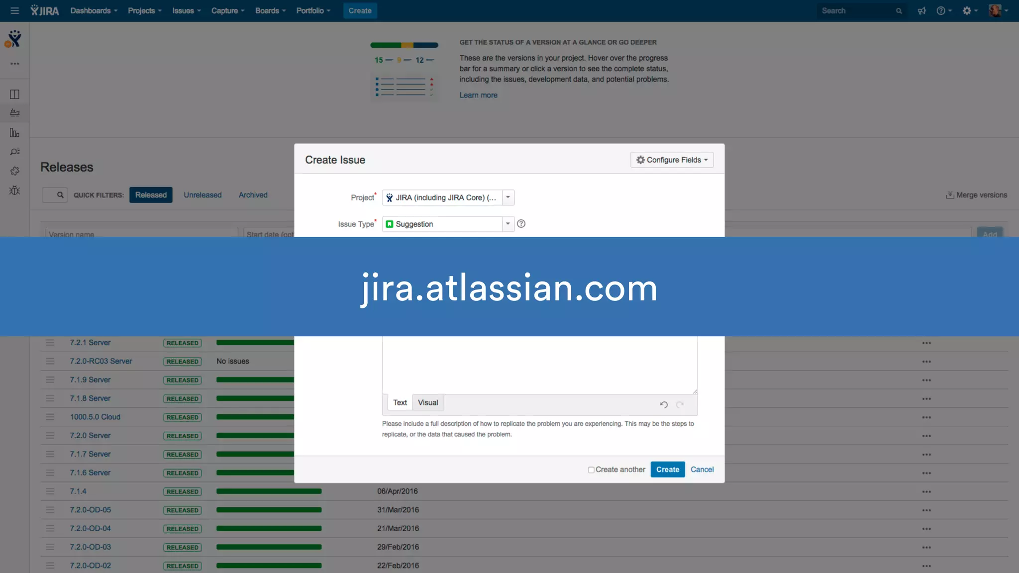• Big cool statistic
• 2,56
9
• Add-Ons in Marketplace
jira.atlassian.com
 
