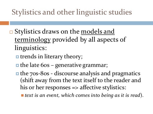 01 Stylistics And Its Objectives
