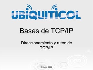 Bases de TCP/IP Direccionamiento y ruteo de TCP/IP © Index 2005 