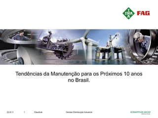 Tendências da Manutenção para os Próximos 10 anos
                              no Brasil.




22.8.11      1   Claudinei   Vendas Distribuição Industrial
 