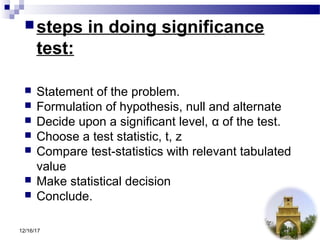 Test of significance | PPT