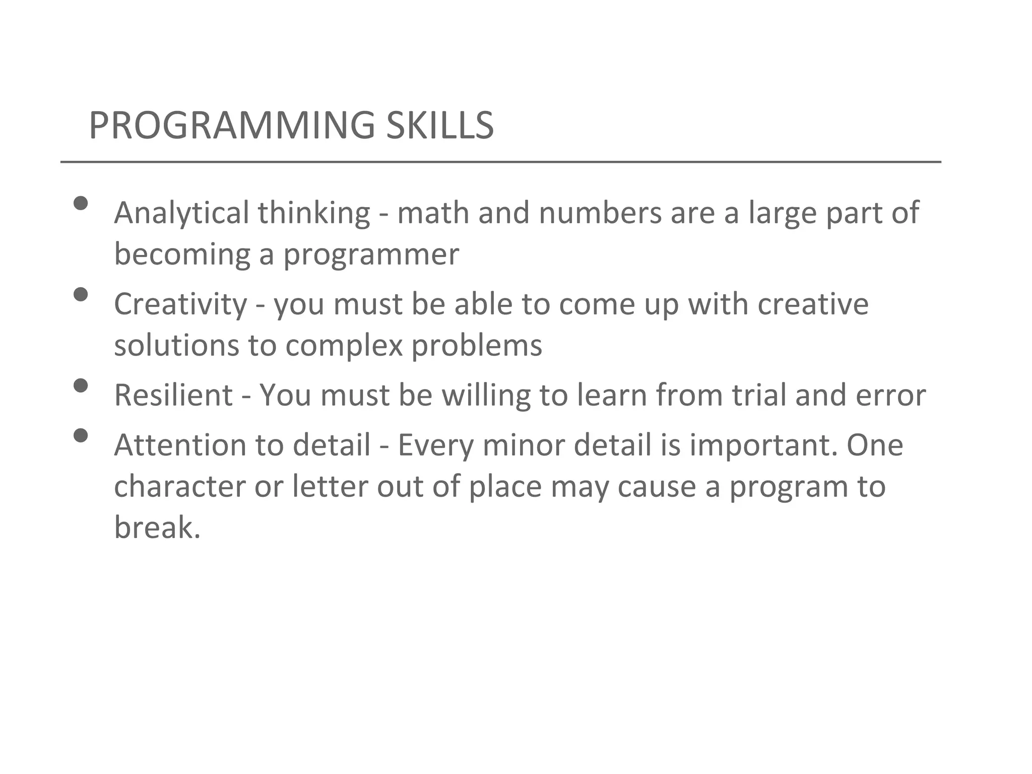 Thinking like a programmer presentation | PPTX