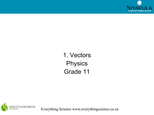 Vectors in two dimensions | ODP | Physics | Science