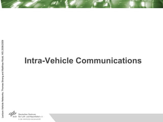 Lecture
Vehicle
Networks,
Thomas
Strang
and
Matthias
Röckl,
WS
2008/2009
Intra-Vehicle Communications
 