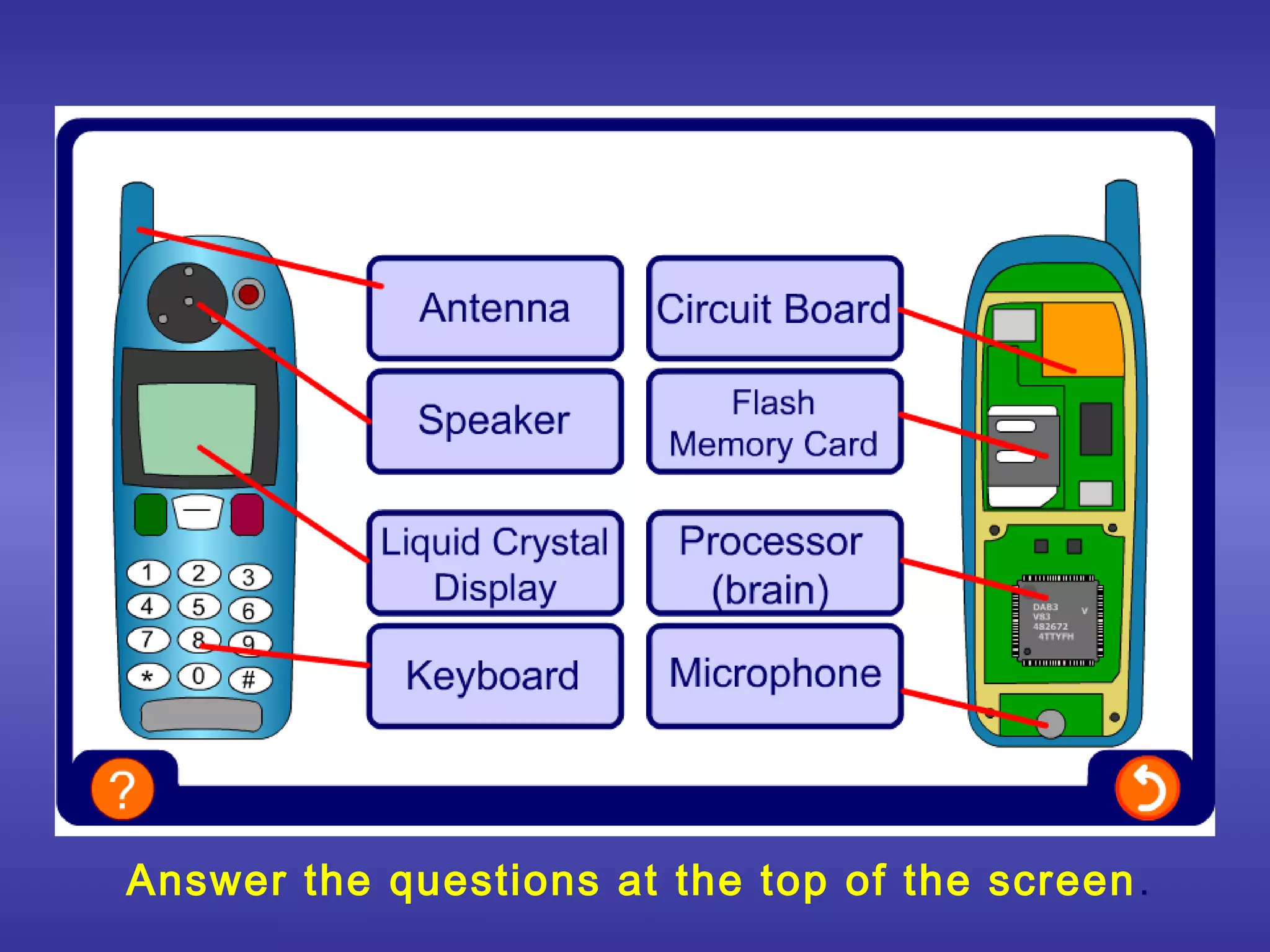 Answer the questions at the top of the screen .
 