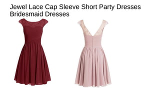 Jewel Lace Cap Sleeve Short Party Dresses
Bridesmaid Dresses
 