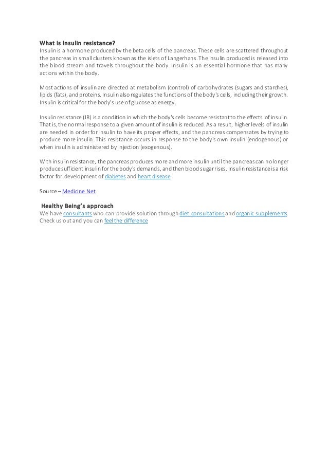 Treating Insulin Resistance