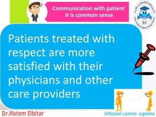 Communication with patient
it is common sense
Patients treated with
respect are more
satisfied with their
physicians and other
care providers
165
 