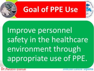 Goal of PPE Use
Improve personnel
safety in the healthcare
environment through
appropriate use of PPE.
86
 